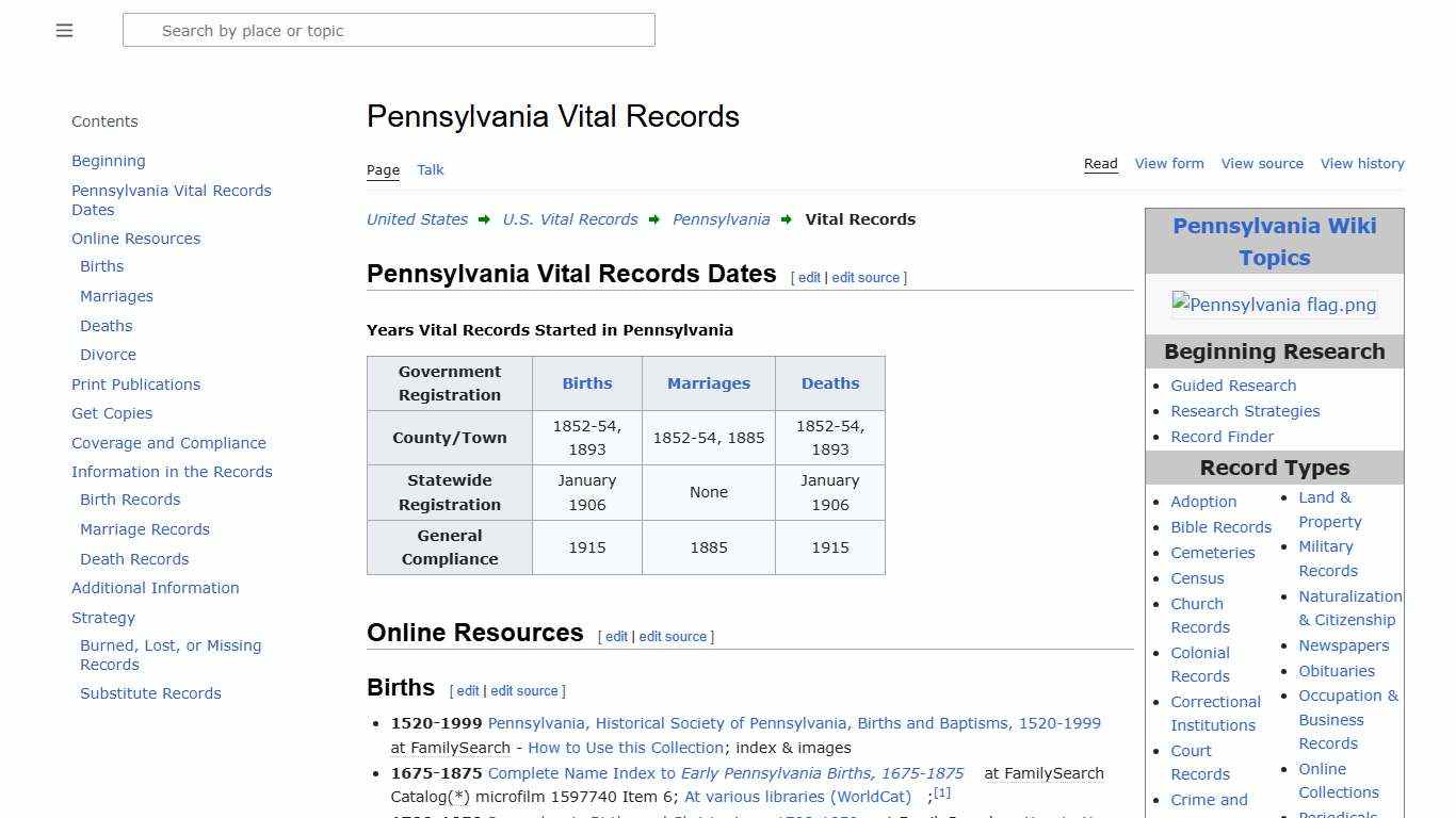 Pennsylvania Vital Records • FamilySearch