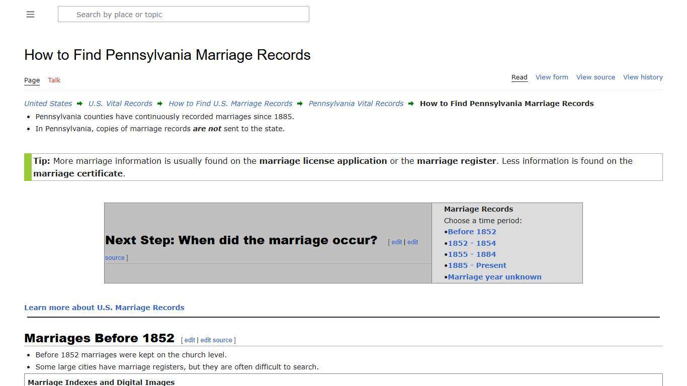 How to Find Pennsylvania Marriage Records • FamilySearch